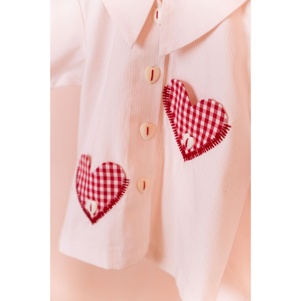Tilsim by Sagarika Mehrotra Pink Sweetheart Stitches Shirt & Shorts