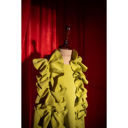 Tilsim by Sagarika Mehrotra Green Ruffle Dress