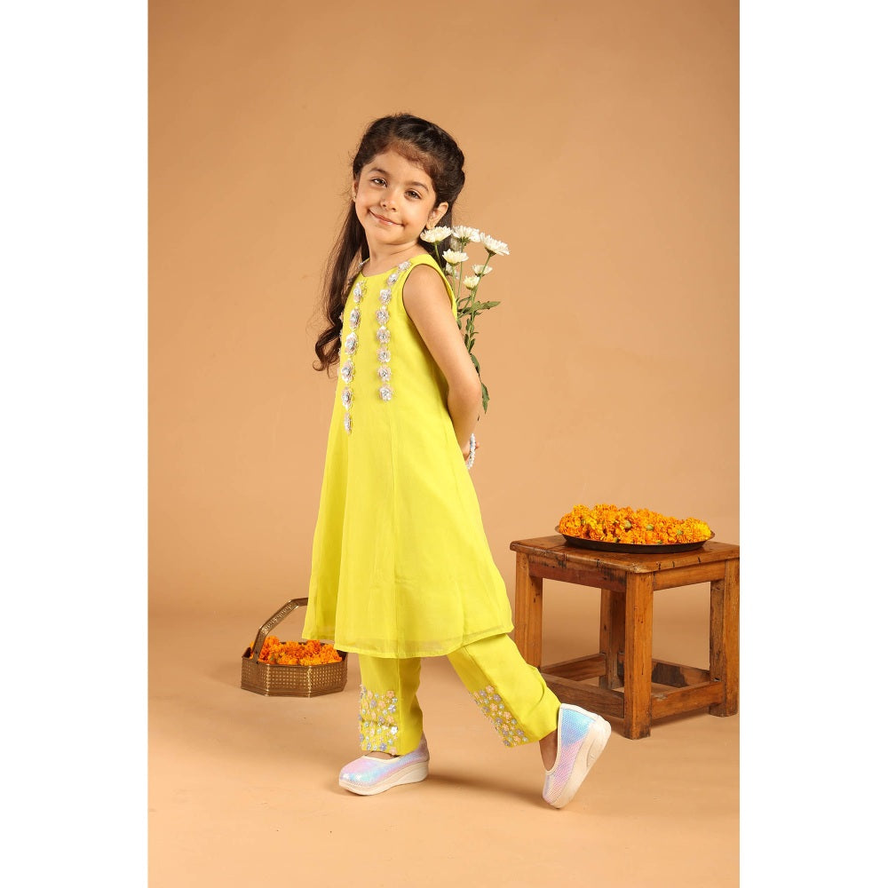 Tilsim by Sagarika Mehrotra Peeli Rajnigandha Kurta With Pant