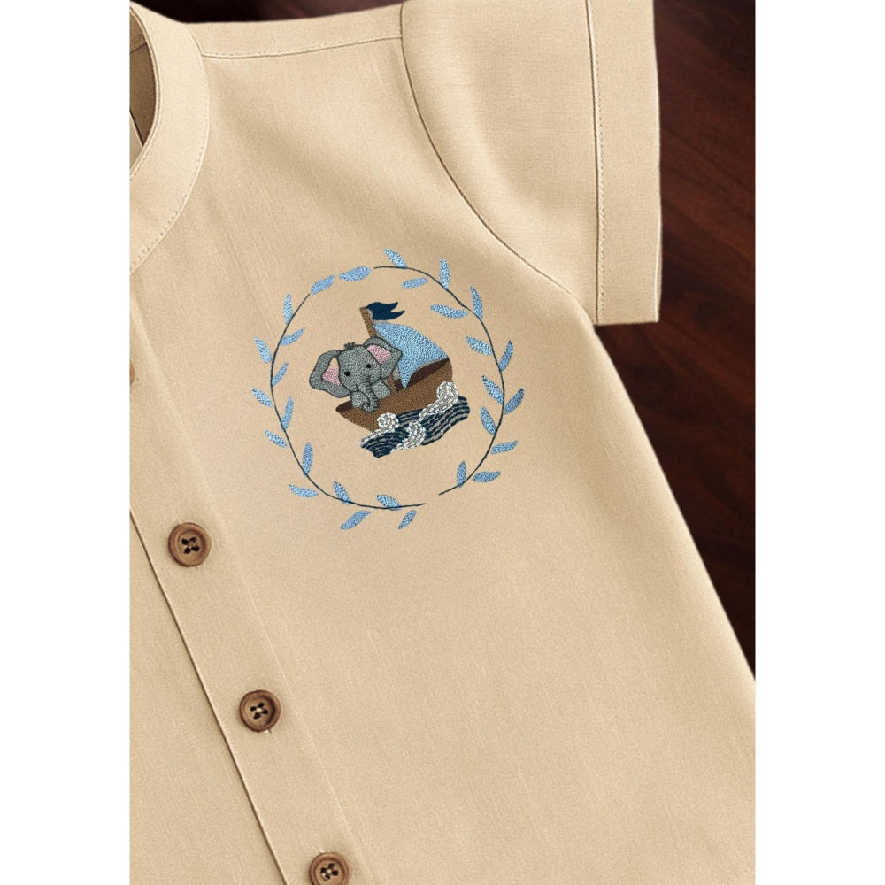 Tilsim by Sagarika Mehrotra Beige Desert Elephant Shirt