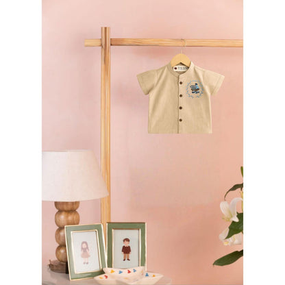 Tilsim by Sagarika Mehrotra Beige Desert Elephant Shirt