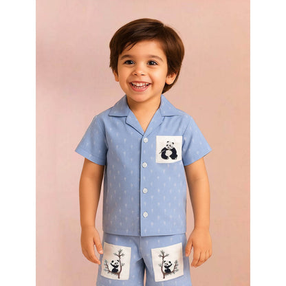 Tilsim by Sagarika Mehrotra Boy Blue Panda Drama Co-Ord Set