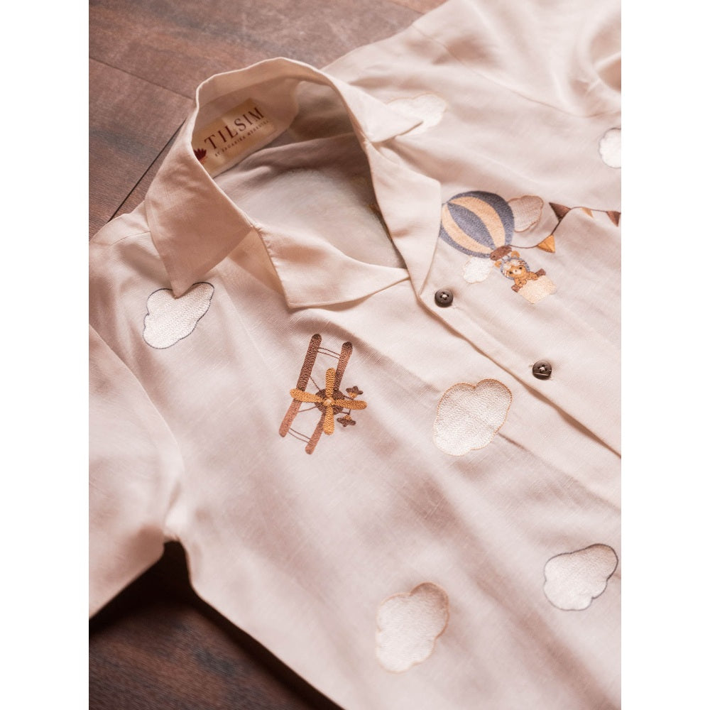 Tilsim by Sagarika Mehrotra Boy White Aero Balloon Co-Ord Set