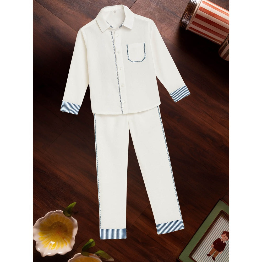 Tilsim by Sagarika Mehrotra Boy Crisscross White Co-Ord Set