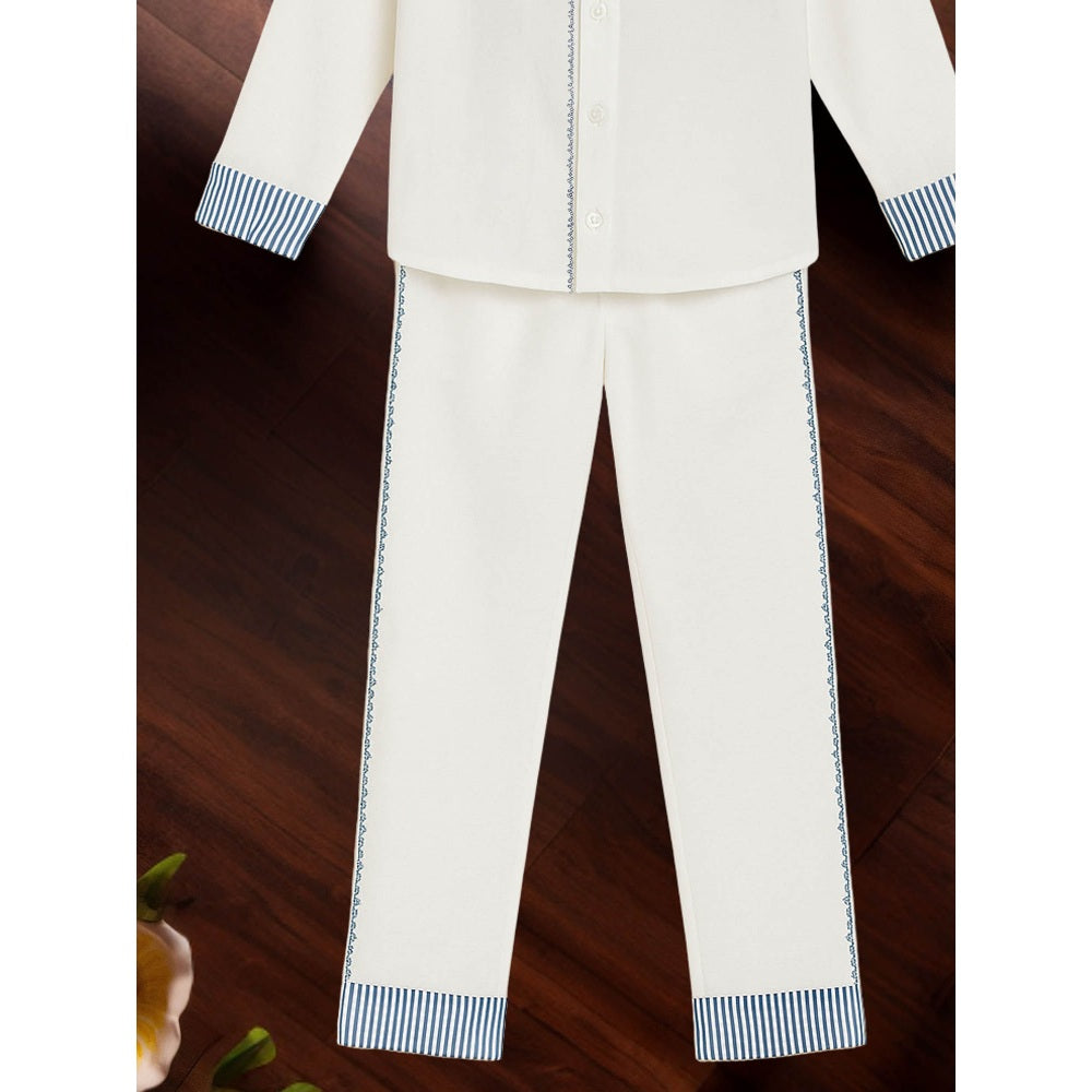 Tilsim by Sagarika Mehrotra Boy Crisscross White Co-Ord Set