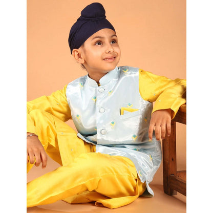 Tilsim by Sagarika Mehrotra Gulrangi Yellow Hand Embroidery Kurta And Pyjama With Jacket