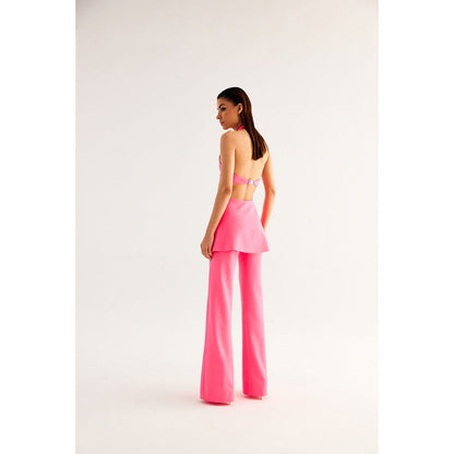 TISHARTH BY SHIVANI Halter Neck Bustier With Skirt Pant (Set of 2)