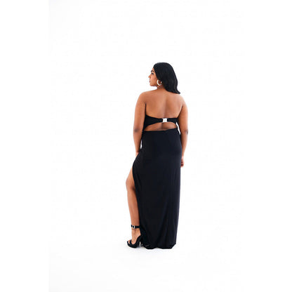 TISHARTH BY SHIVANI Black Cut Out High Slit Dress