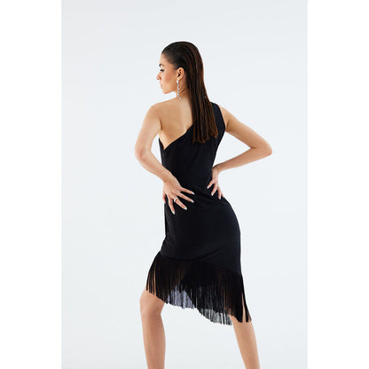 TISHARTH BY SHIVANI Black Cut Out High Slit Dress
