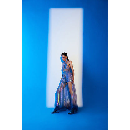 TISHARTH BY SHIVANI Halter Neck Draped Dress