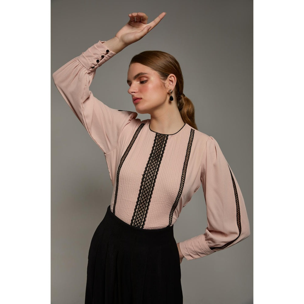 Torsha Peach Ember Lace Top