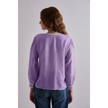 Torsha Purple Haze Cotton Lace Shirt