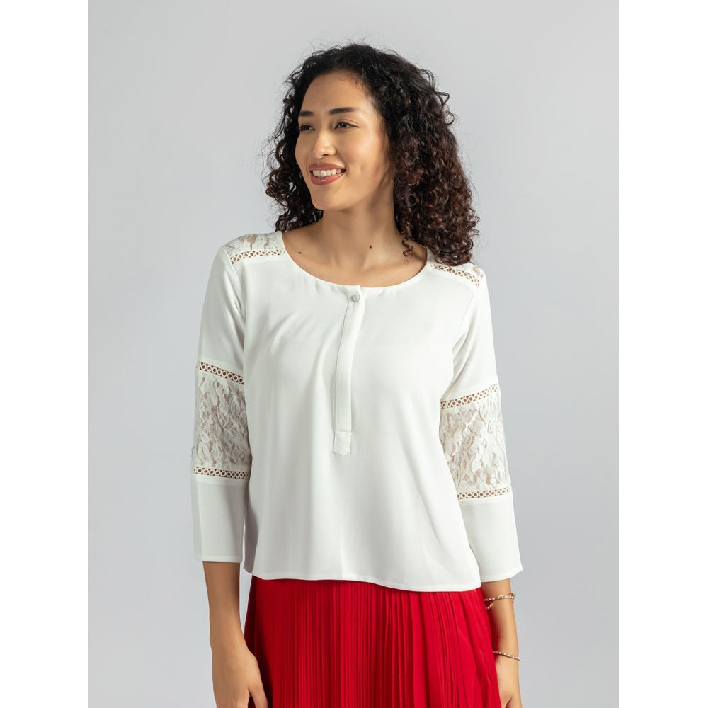Torsha White Georgette Top