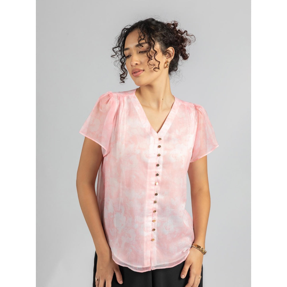 Torsha Pink Shirt Golden Button Forever New