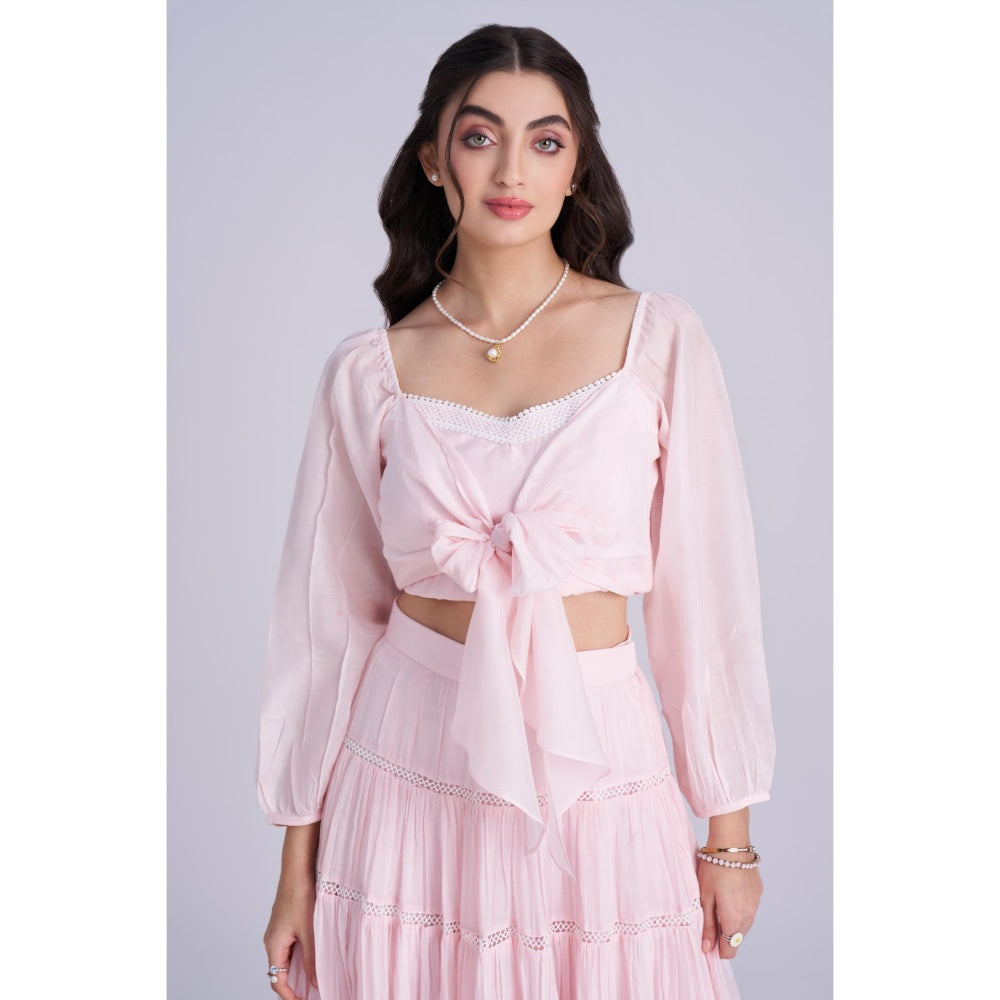 Torsha Pink Cotton Crop Top