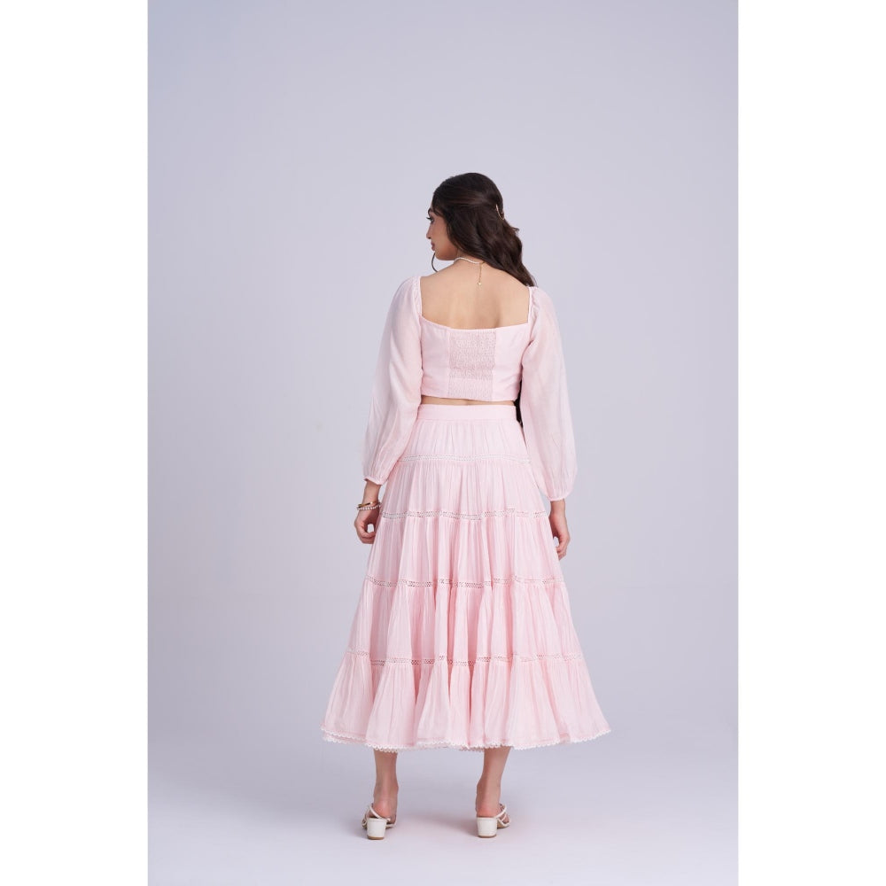 Torsha Pink Cotton Crop Top