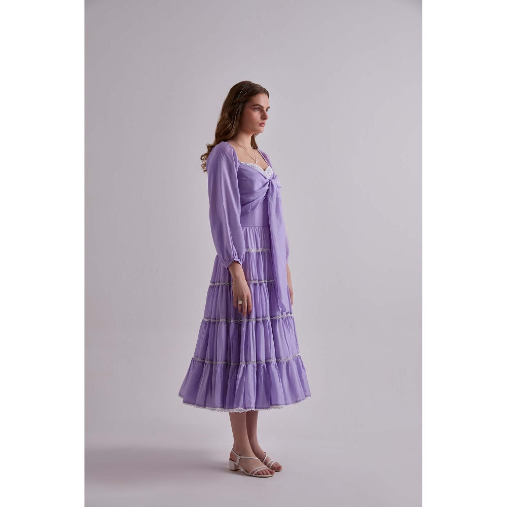 Torsha Purple Trendy Design Dream Cotton Dress for Women