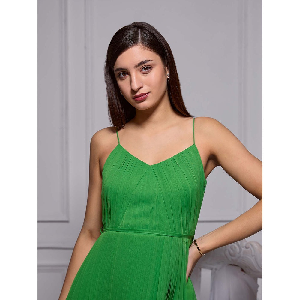 Torsha Green Mint To Be Midi Georgette Dress for Women