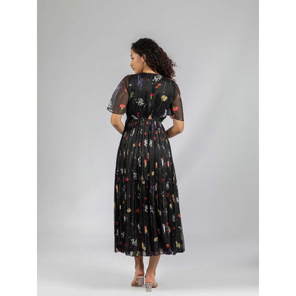 Torsha Black Twilight Drape Dress