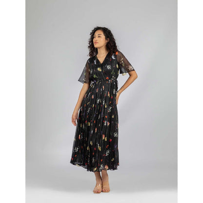 Torsha Black Twilight Drape Dress