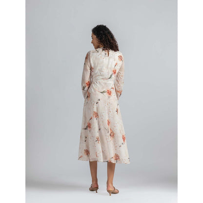 Torsha Beige Enchantment Midi Dress