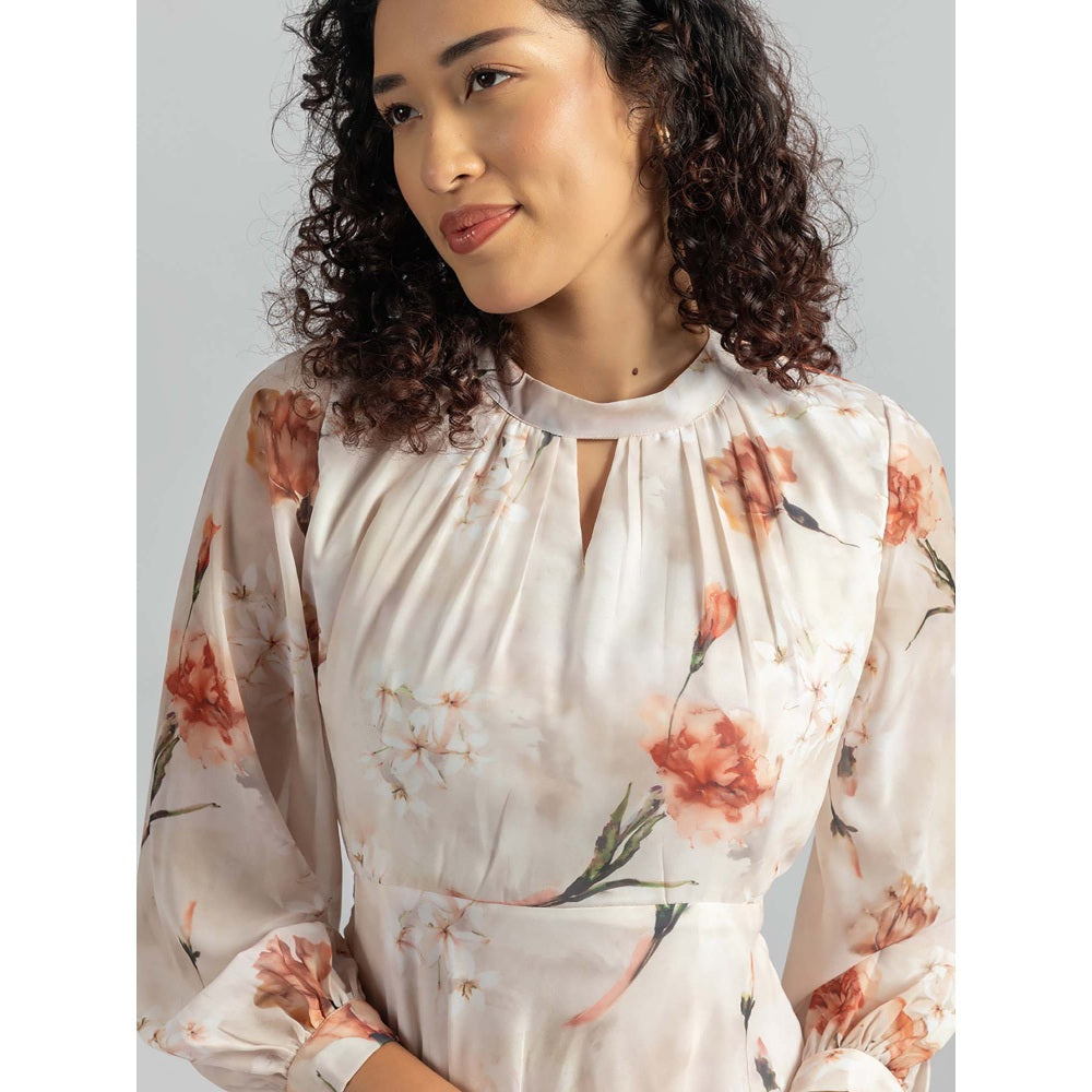 Torsha Beige Enchantment Midi Dress