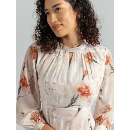 Torsha Beige Enchantment Midi Dress