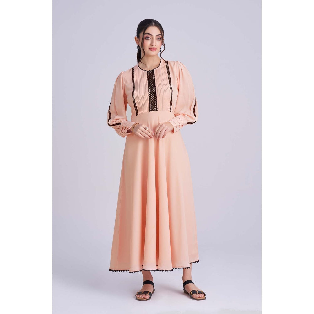 Torsha Peach Lace Charm Dress