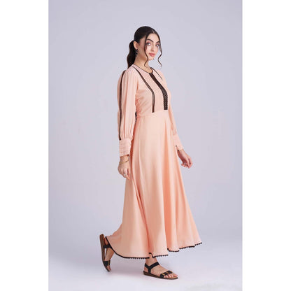 Torsha Peach Lace Charm Dress