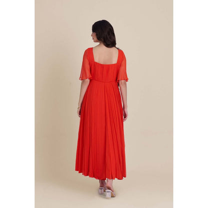 Torsha Orange Flame Flair Dress