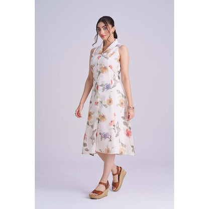 Torsha Multicolour Linen Meadow Dress