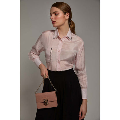 Torsha Pink Radiance Cotton Shirt for Women