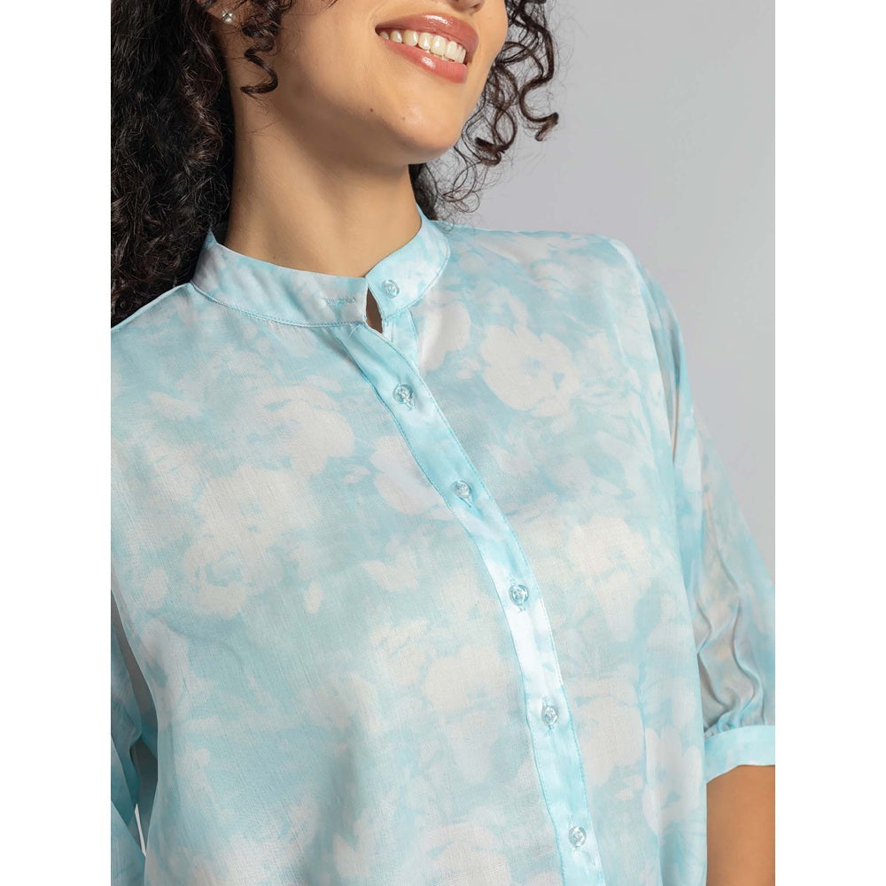 Torsha Blue Sheer Shirt with Inner