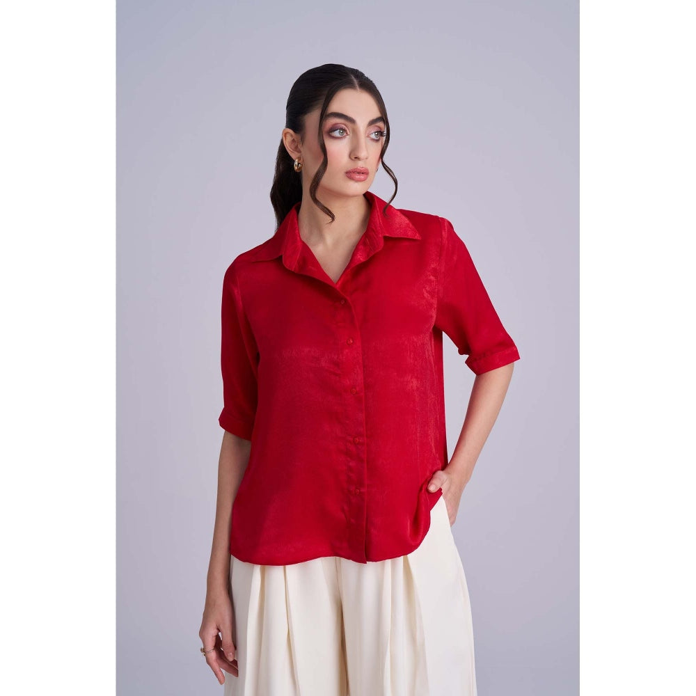Torsha Red Velvet Shirt