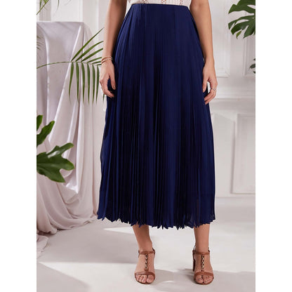 Torsha Navy Blue Nirvana Midi Skirt