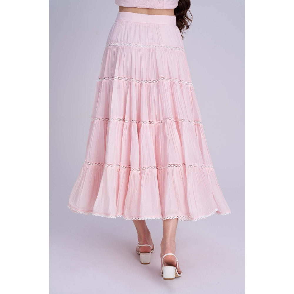 Torsha Pink Blush Lace Skirt