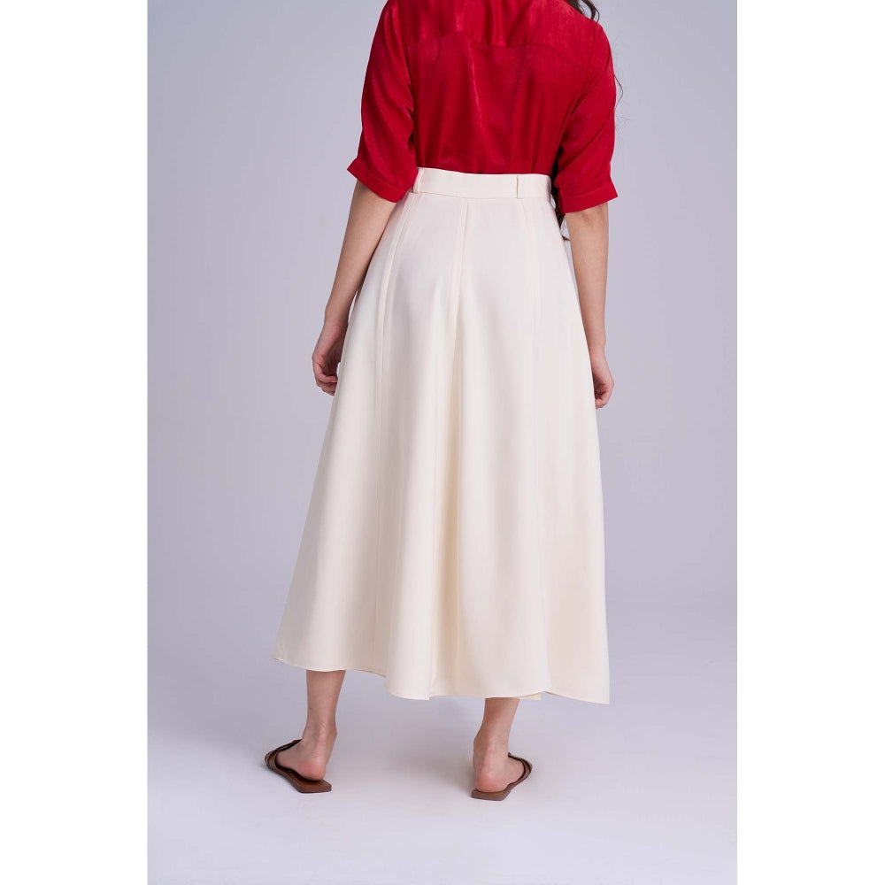 Torsha White Pearl Line Skirt