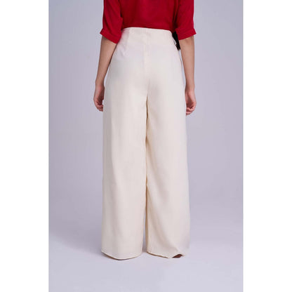 Torsha White Ivory Drift Palazzo