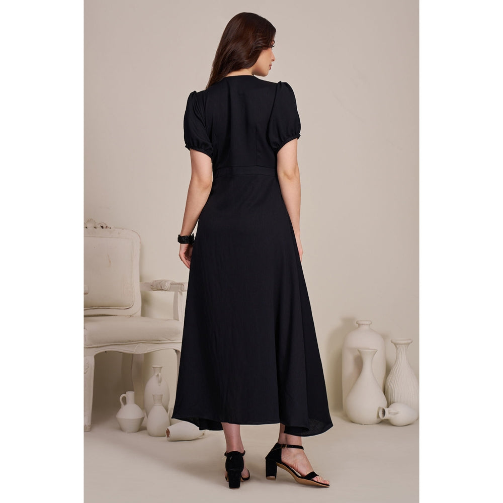 Torsha Womens Black Solid Dress