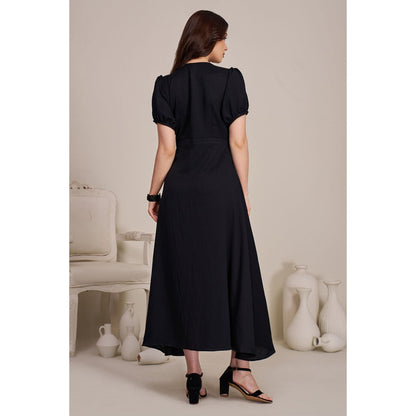 Torsha Womens Black Solid Dress