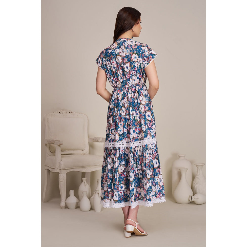 Torsha Womens Designer Floral Print Dress