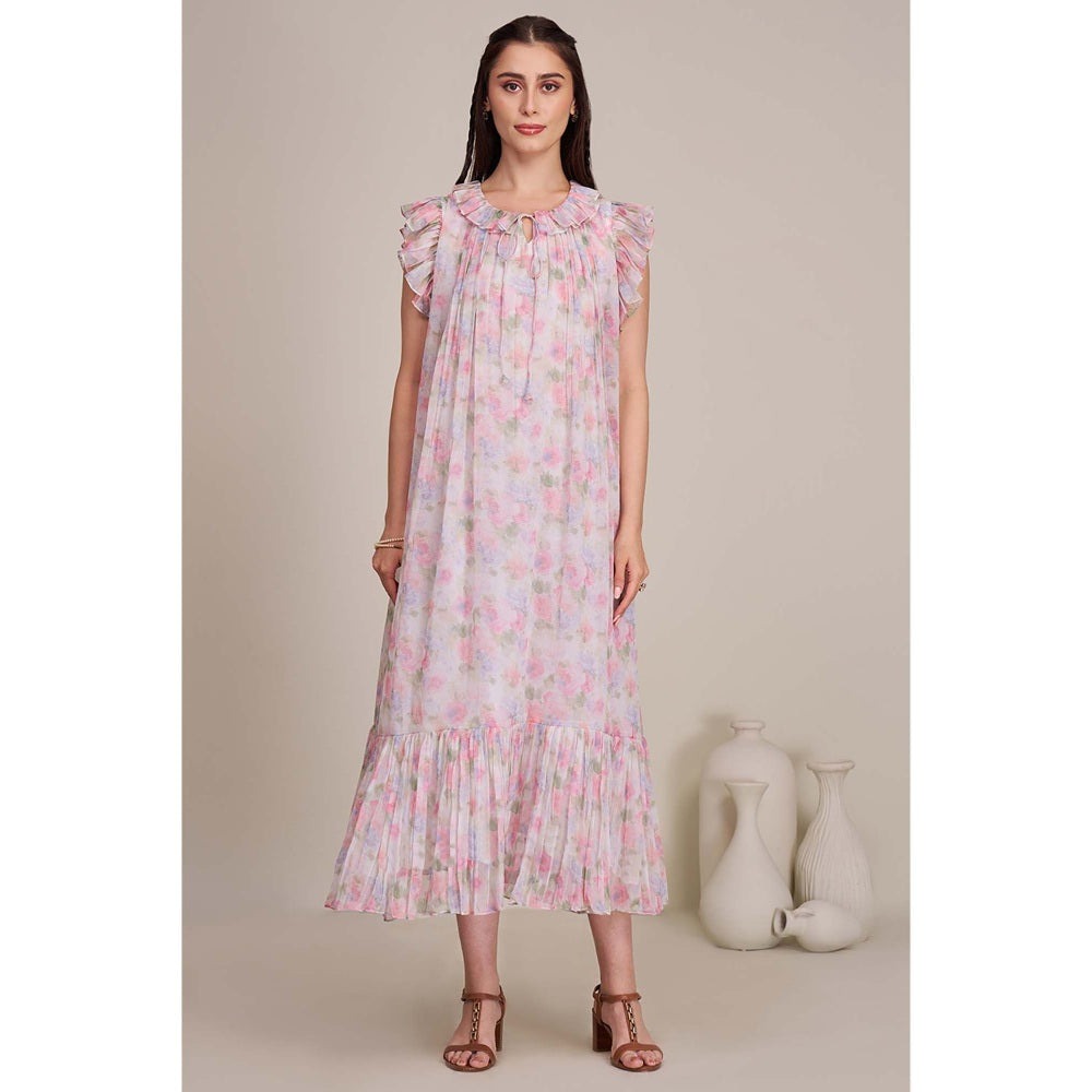Torsha Womens Floral Printed Fit and Flare Dress
