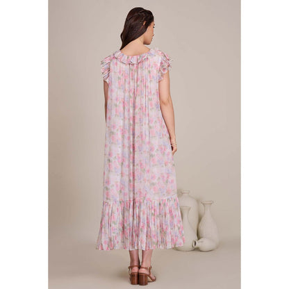 Torsha Womens Floral Printed Fit and Flare Dress