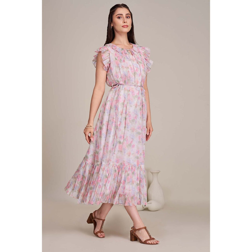 Torsha Womens Floral Printed Fit and Flare Dress