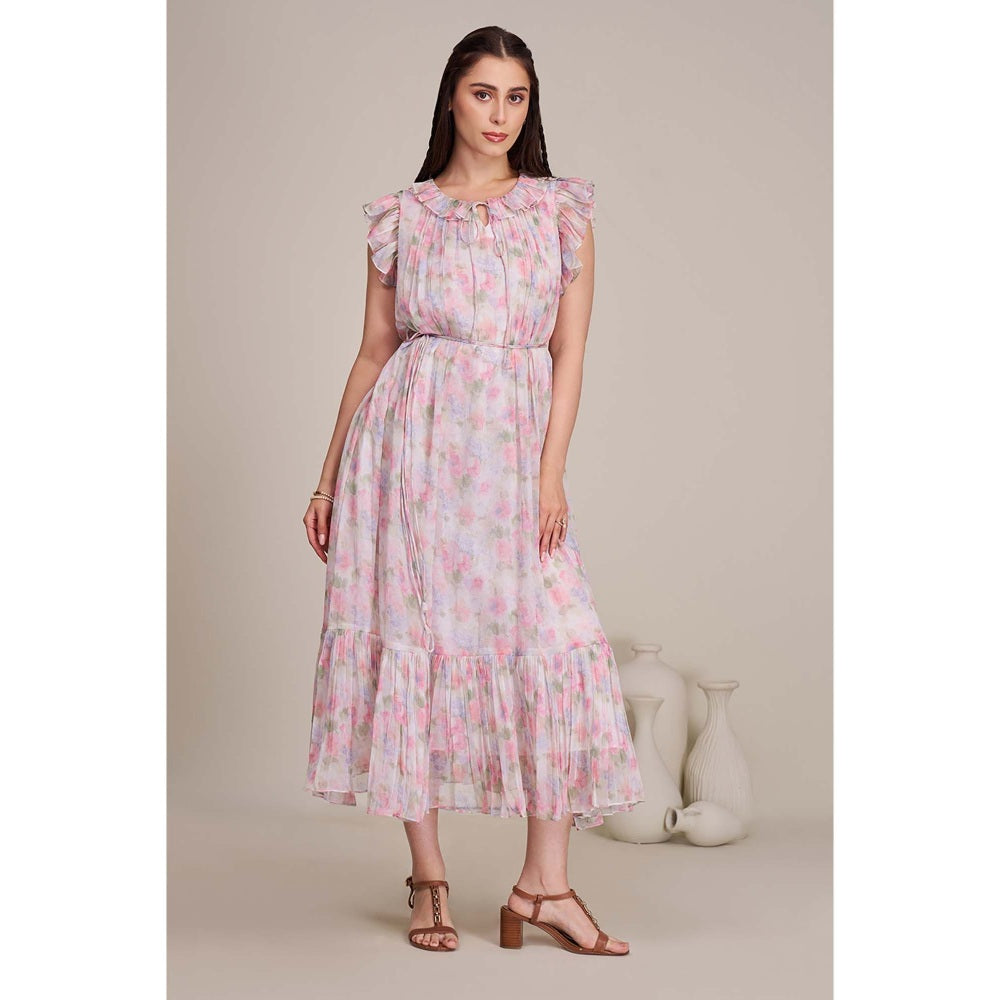 Torsha Womens Floral Printed Fit and Flare Dress