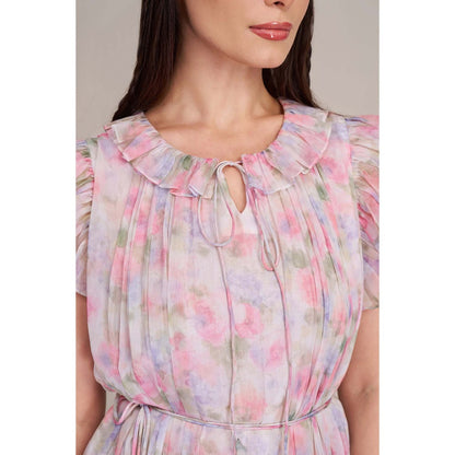 Torsha Womens Floral Printed Fit and Flare Dress