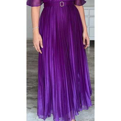 Torsha Purple Solid Maxi Dress
