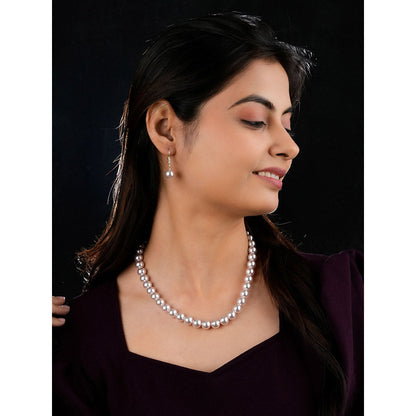 TOTAPARI Fossil Pink Pearls Necklace with Earrings