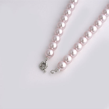 TOTAPARI Fossil Pink Pearls Necklace with Earrings