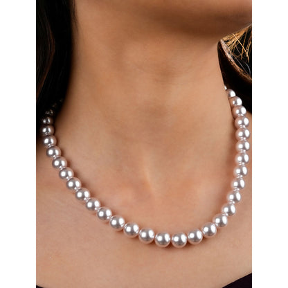 TOTAPARI Fossil Pink Pearls Necklace with Earrings